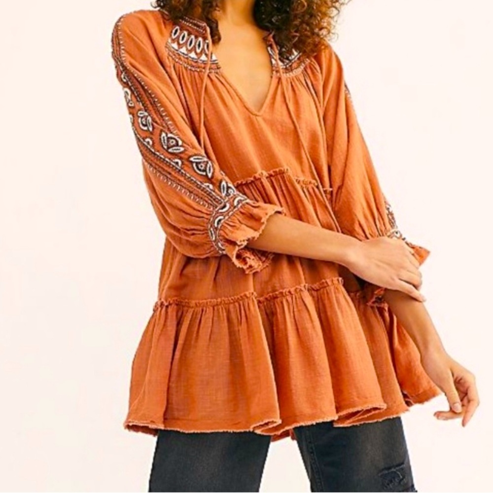 Free People Dreamweaver Embroidered Tunic, Large